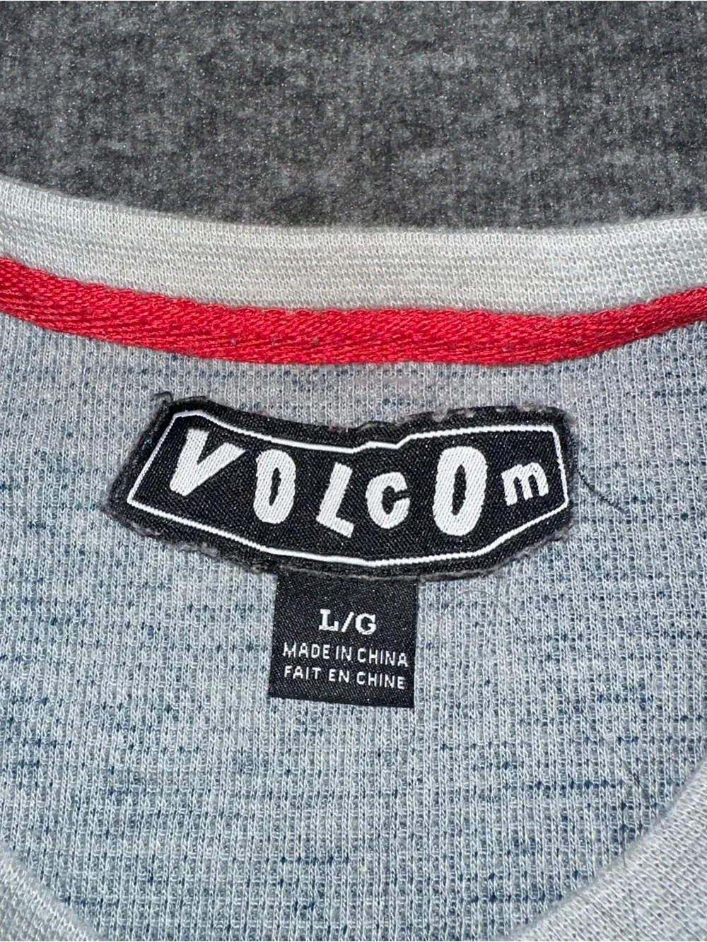 Volcom Nordic Stone Thermal Shirt Blue Gray Men's L Long Sleeve Waffle Knit